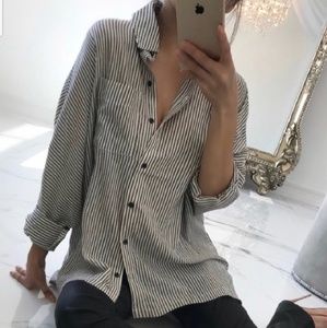 Striped Boyfriend Button-Up